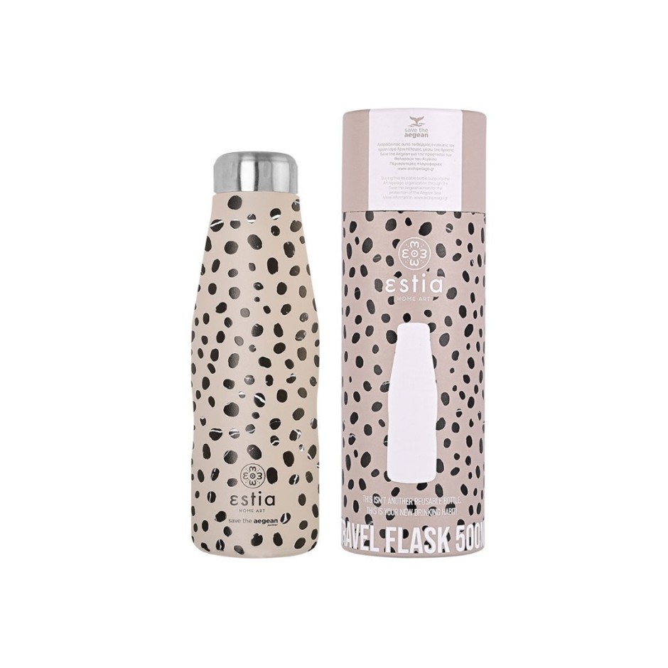 Παγούρι Θερμός Μπεζ - Estia Travel Flask Save The Aegean