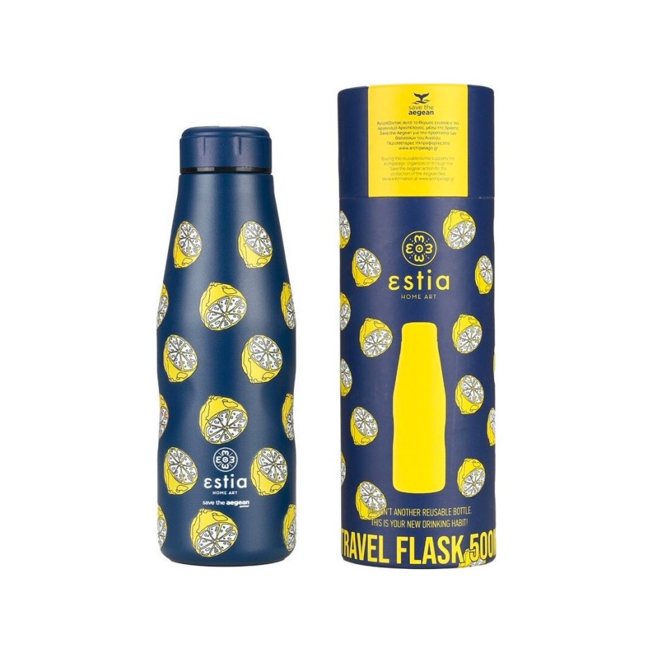ESTIA TRAVEL FLASK STA 500ml CITRUS INFUSION 01-22105 Blue