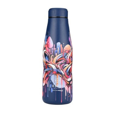 ESTIA INSULATED BOTTLE TRAVEL FLASK SAVE THE AEGEAN 500ML VIBRANT VORTEX 01-22075 Blue