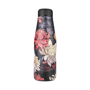 ESTIA INSULATED BOTTLE TRAVEL FLASK SAVE THE AEGEAN 500ML MIDNIGHT BLOSSOM 01-22099 Colorful