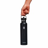 HYDRO FLASK 21 OZ (621 ml)  STANDARD FLEX STRAW CAP BLACK S21FS001-BLACK Black Image 1