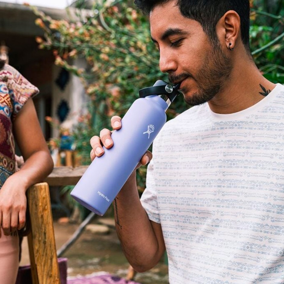 Παγούρι Θερμός Μαύρο - Hydro Flask 21 oz Standard Mouth With Flex Straw Cap