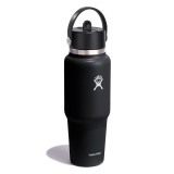 HYDRO FLASK 32 OZ (946 ml) WIDE FLEX STRAW TRAVEL BOTTLE BLACK WT32BFS001-BLACK Black Image 0