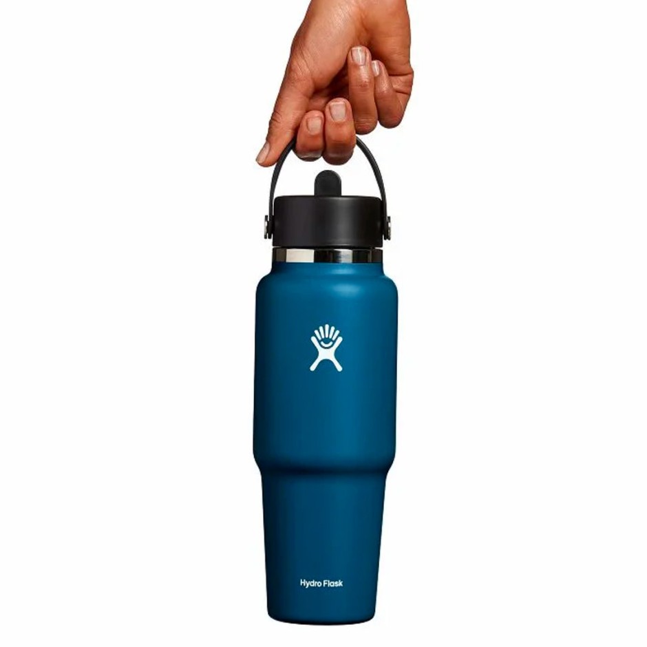 Παγούρι Θερμός Μπλε - Hydro Flask 32 oz Wide Mouth With Flex Straw Travel Bottle