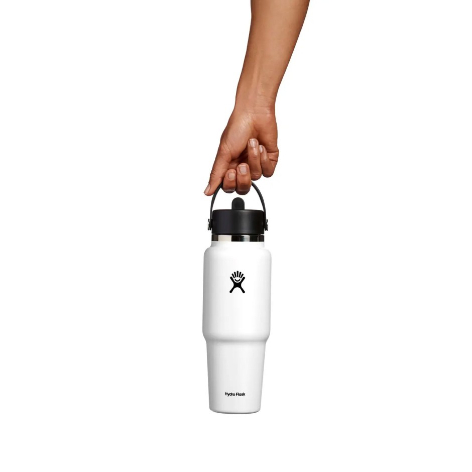 Παγούρι Θερμός Λευκό - Hydro Flask 32 oz Wide Mouth With Flex Straw Travel Bottle