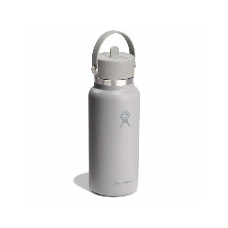 Παγούρι Θερμός Γκρι - Hydro Flask 32 oz Wide Mouth With Flex Straw Cap