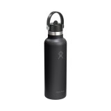 Insulated Bottle Black - Hydro Flask 21 oz Standard Mouth With Flex Straw Cap Image 0