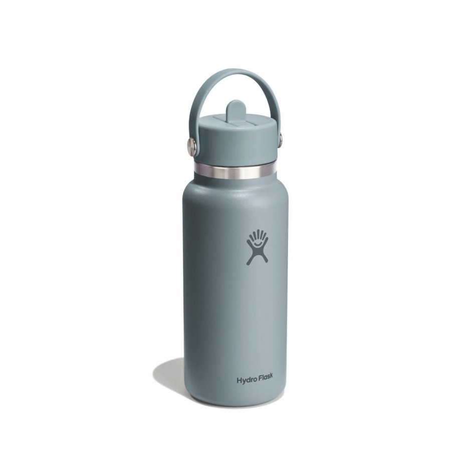 Thermos Bottle Grey - Hydro Flask 32 oz Wide Mouth Flex Cap
