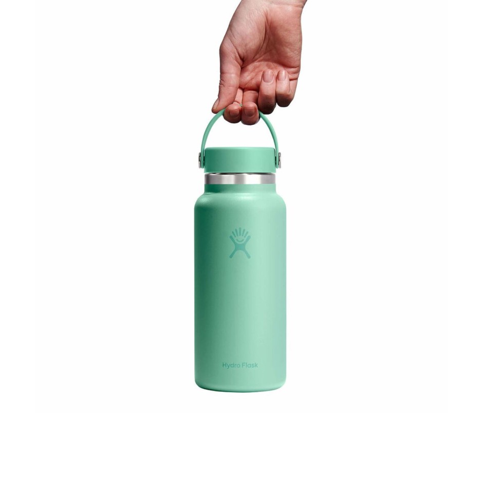 Thermos Bottle Turquoise - Hydro Flask 32 oz Wide Mouth Flex Cap