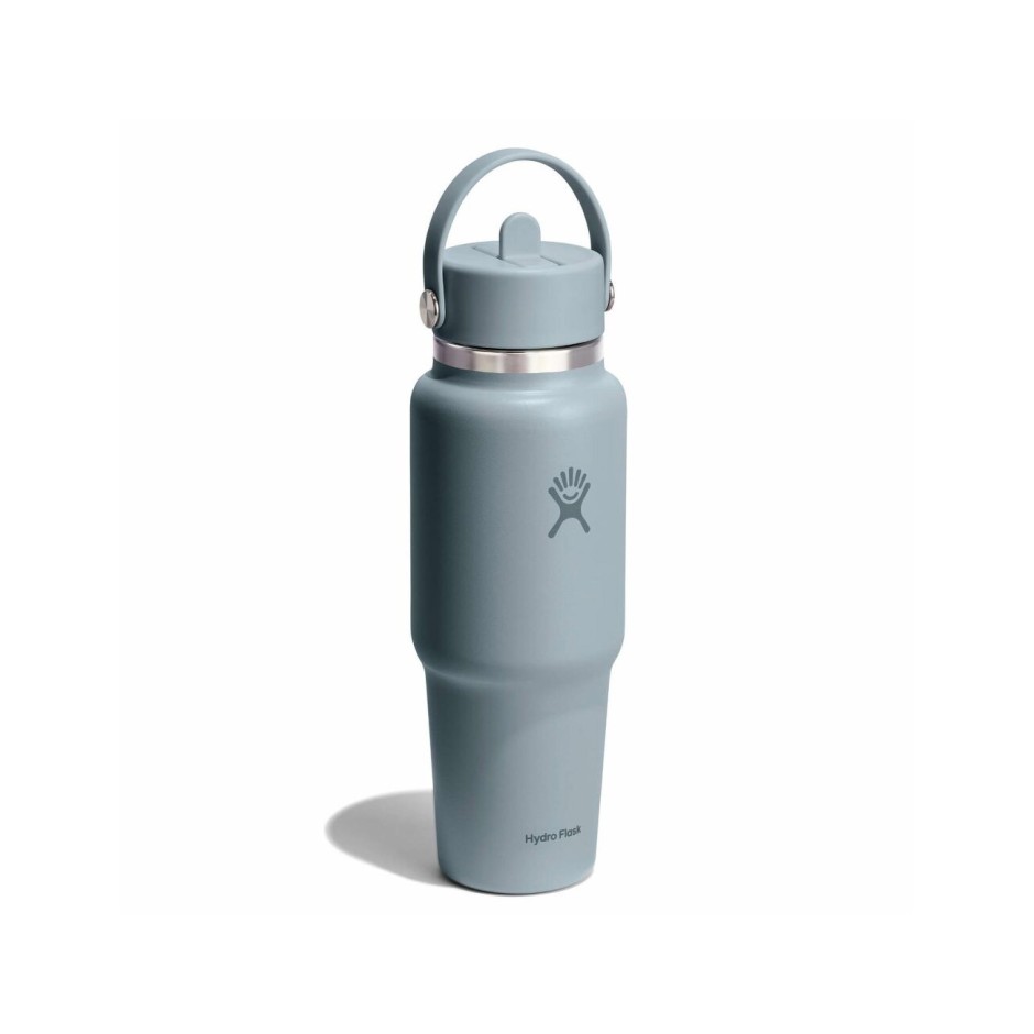 Thermos Bottle Grey - Hydro Flask 32 oz Wide Mouth With Flex Straw Travel Bottle