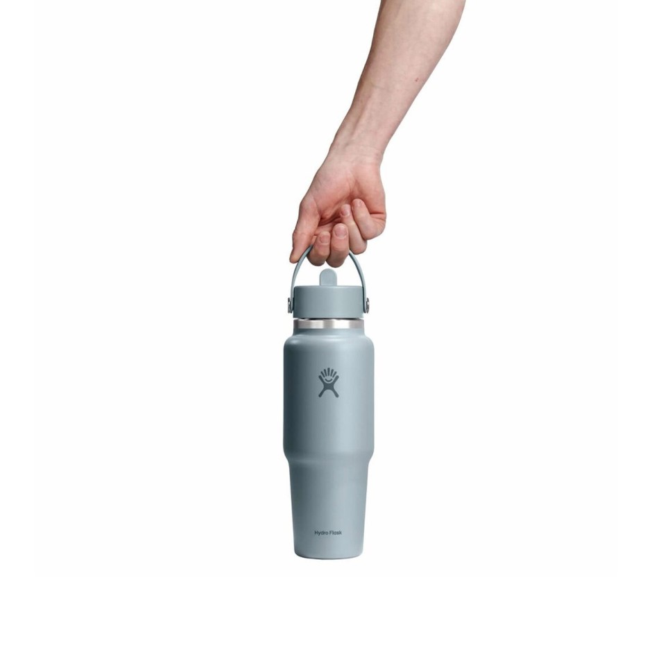 Thermos Bottle Grey - Hydro Flask 32 oz Wide Mouth With Flex Straw Travel Bottle