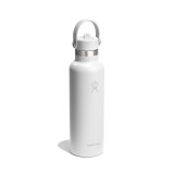 Thermos Bottle White - Hydro Flask 21 oz Standard Mouth With Flex Straw Cap Image 0