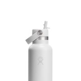 Thermos Bottle White - Hydro Flask 21 oz Standard Mouth With Flex Straw Cap Image 1