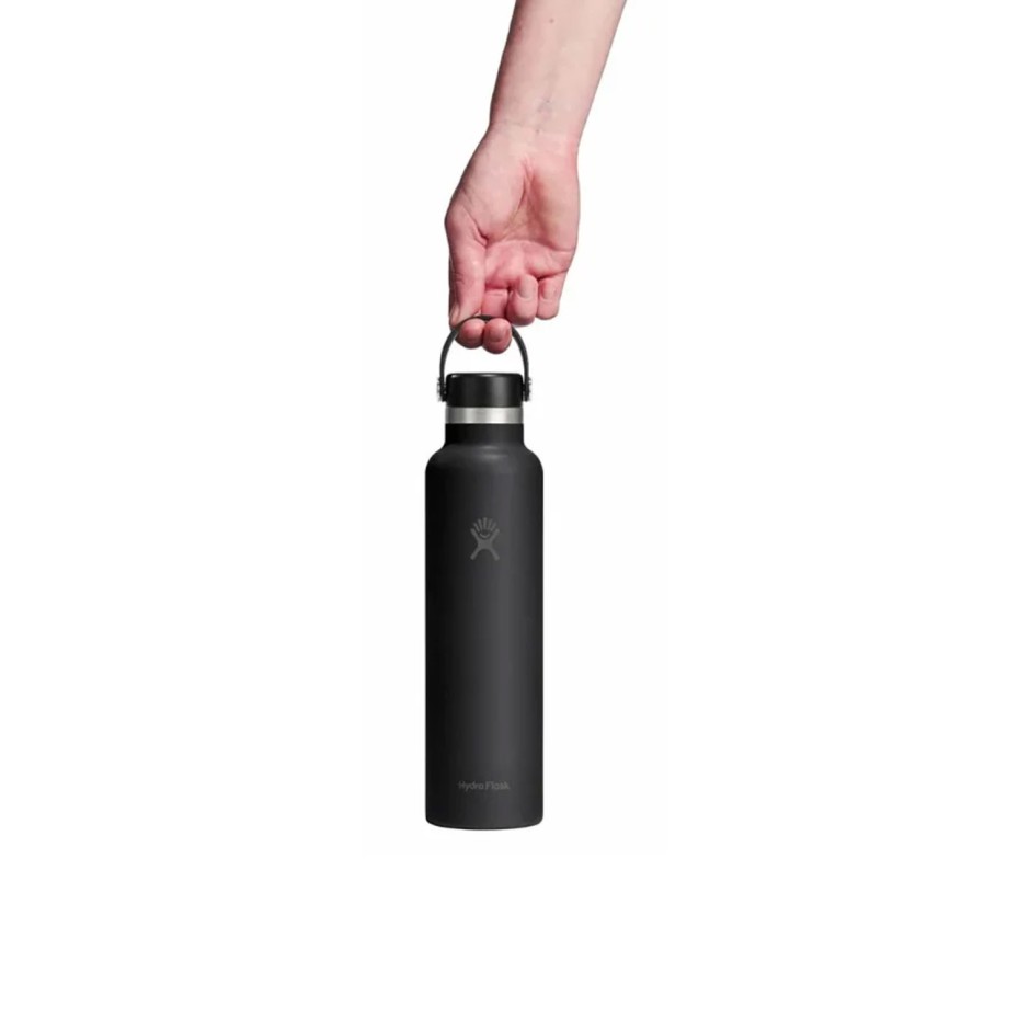 Thermal Bottle Black - Hydro Flask 24 oz Standard Mouth Flex Cap