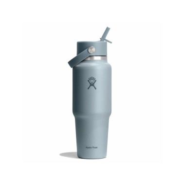 Thermos Bottle Grey - Hydro Flask 32 oz Wide Mouth With Flex Straw Travel Bottle
