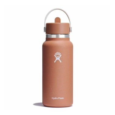 HYDRO FLASK 32 OZ WIDE (946ml) FLEX STRAW NEUTRAL SPECKLE SANDY LE-W32BF24-B-SANDY Brown