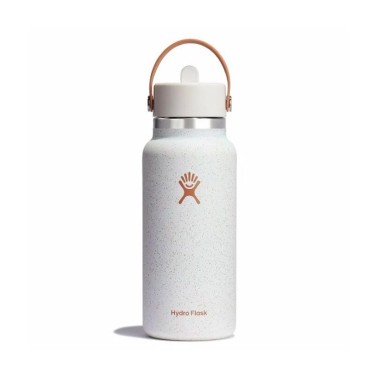 HYDRO FLASK 32 OZ WIDE (946ml) FLEX STRAW NEUTRAL SPECKLE SEASALT LE-W32BF24-A-SEASALT White
