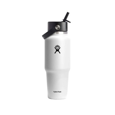 Παγούρι Θερμός Λευκό - Hydro Flask 32 oz Wide Mouth With Flex Straw Travel Bottle