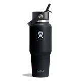 HYDRO FLASK 32 OZ (946 ml) WIDE FLEX STRAW TRAVEL BOTTLE BLACK WT32BFS001-BLACK Black Image 
