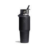 Thermos Bottle Black - Hydro Flask 32 oz Wide Mouth With Flex Straw Travel Bottle Image 