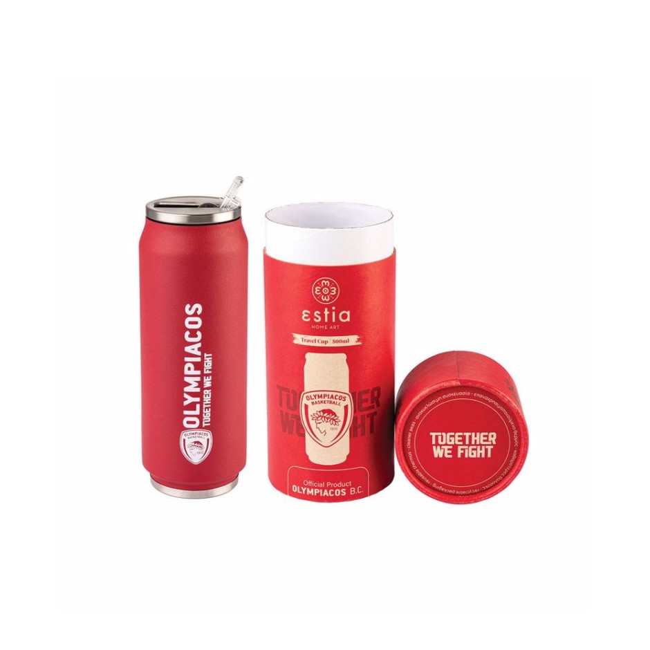 ESTIA TRAVEL CUP 500ML OLYMPIACOS 00-12311 Red