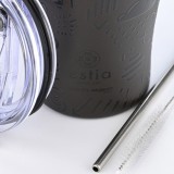 ESTIA INSULATED COFFEE MUG SAVE THE AEGEAN 350ML NOIR ECHO 01-22891 Black Image 1