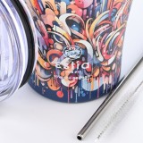 ESTIA INSULATED COFFEE MUG SAVE THE AEGEAN 350ML VIBRANT VORTEX 01-22921 Blue Image 1