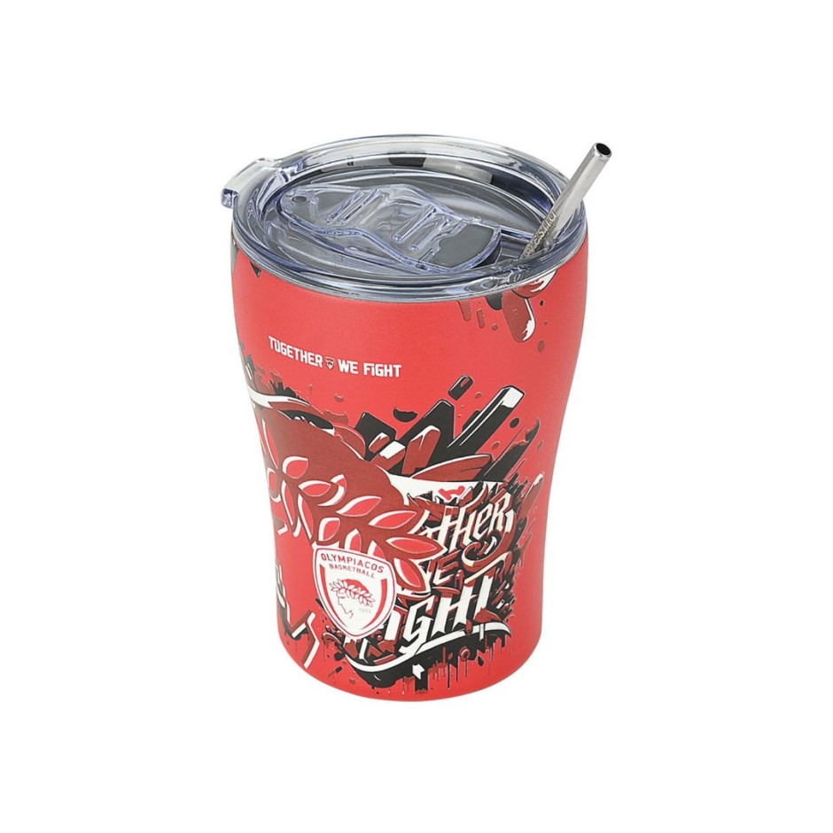 Ποτήρι Θερμός Κόκκινο - Estia Coffee Mug Olympiacos BC Edition Together We Fight