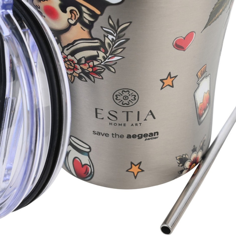 Ποτήρι Θερμός Ασημί - Estia Coffee Mug Save The Aegean