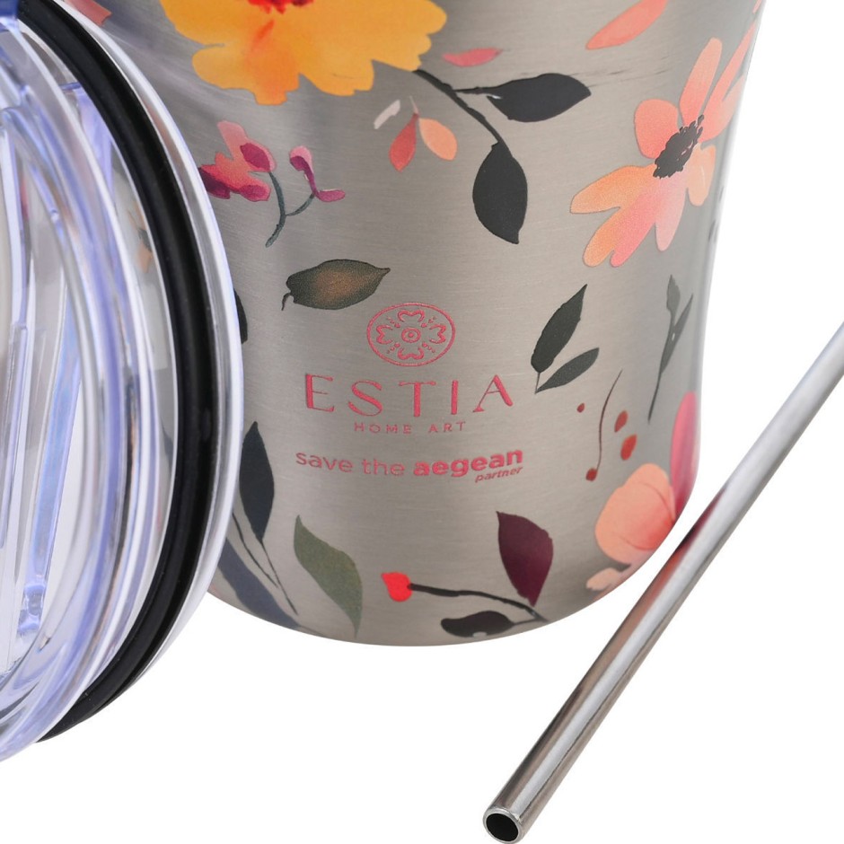 Ποτήρι Θερμός Ασημί - Estia Coffee Mug Save The Aegean Silver Botanic