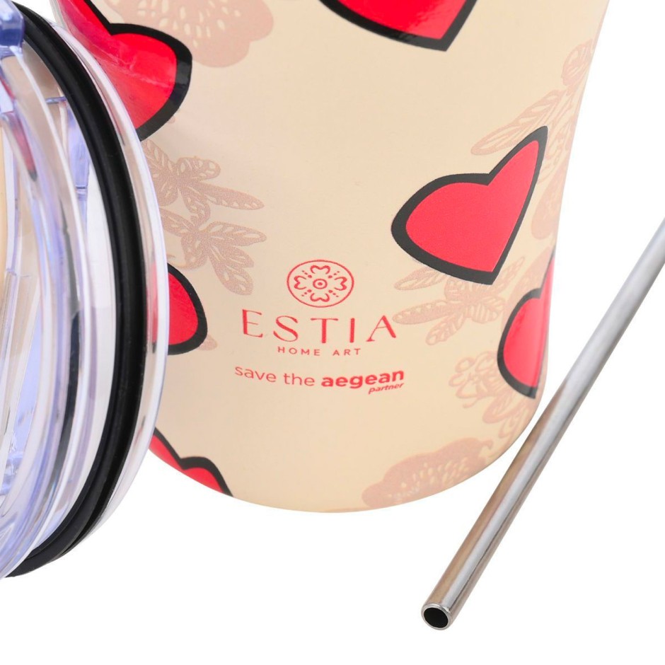 Ποτήρι Θερμός Εκρού - Estia Coffee Mug Save The Aegean Tender Lace