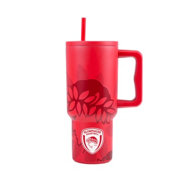 ESTIA STRAW TUMBLER XL OLYMPIACOS BC EDITION 900ML 01-35969 Red
