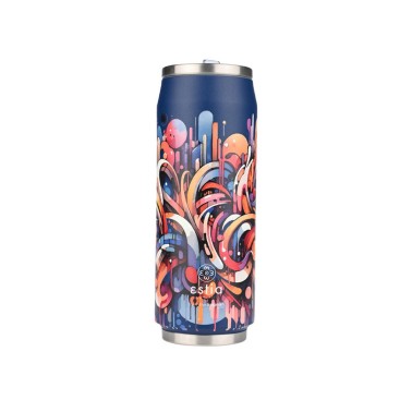 ESTIA INSULATED BOTTLE TRAVEL CUP SAVE THE AEGEAN 500ML VIBRANT VORTEX 01-22662 Blue