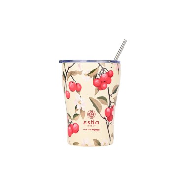 ESTIA INSULATED COFFEE MUG SAVE THE AEGEAN 350ML SAKURA WHISPER 01-22990 Ecru