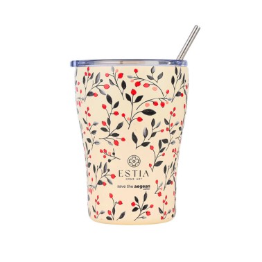 Ποτήρι Θερμός Εκρού - Estia Coffee Mug Save The Aegean Bloom Beige
