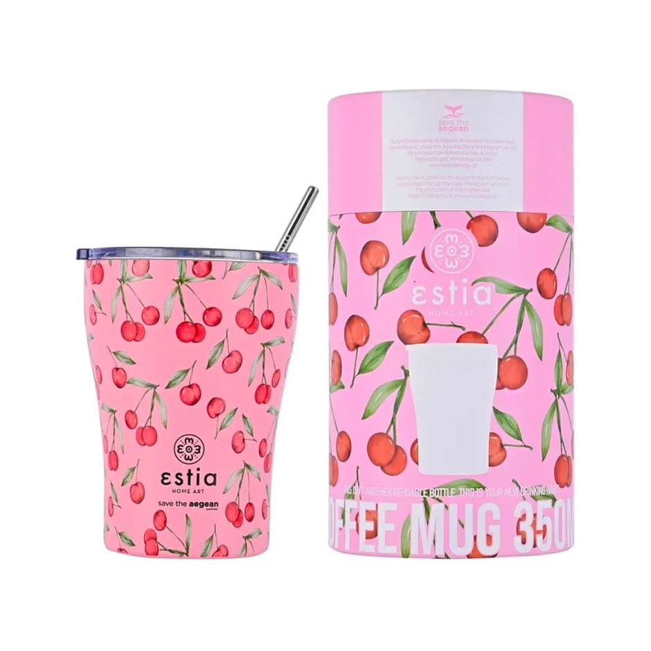 ESTIA COFFEE MUG STA 350ml CHERRY ROSE 01-16876 Pink