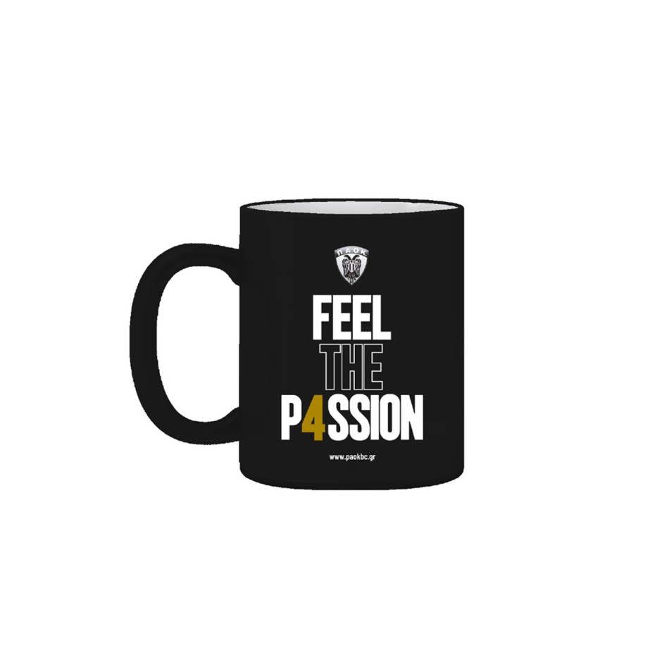 NAKAS GROUP COLLECTABLE MUG - PAOK BASKETBALL 1 / FEEL THE PASSION BZ.XP.RP.00717 Μαύρο