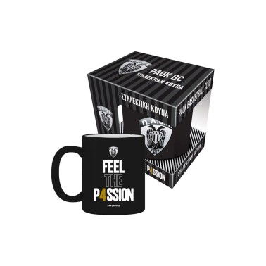 NAKAS GROUP COLLECTABLE MUG - PAOK BASKETBALL 1 / FEEL THE PASSION BZ.XP.RP.00717 Μαύρο