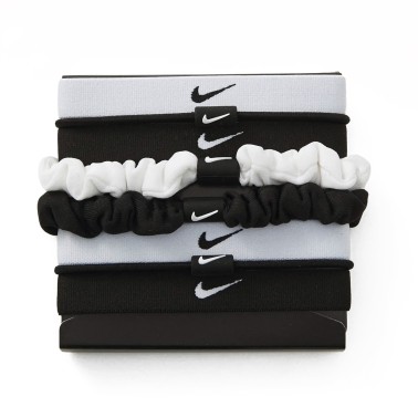 Λαστιχάκια Λευκά-Μαύρα - Nike Flex Classic Mixed Ηair Ties