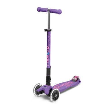 Παιδικό Πατίνι - Micro Maxi Deluxe Foldable Led Purple