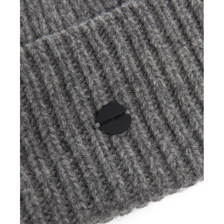 SUPERDRY STUDIOS PREMIUM RIBBED BEANIE M9010247A-42Q Καφέ