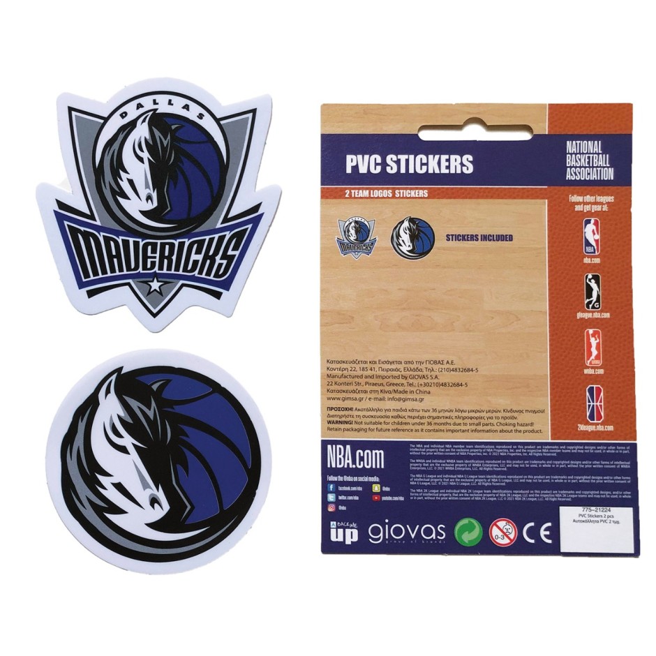 GIM BMU PVC STICKERS  NBA 2 LOGOS TEAM 162PCS 775-21224-DALLAS MAVERICKS Μπλε