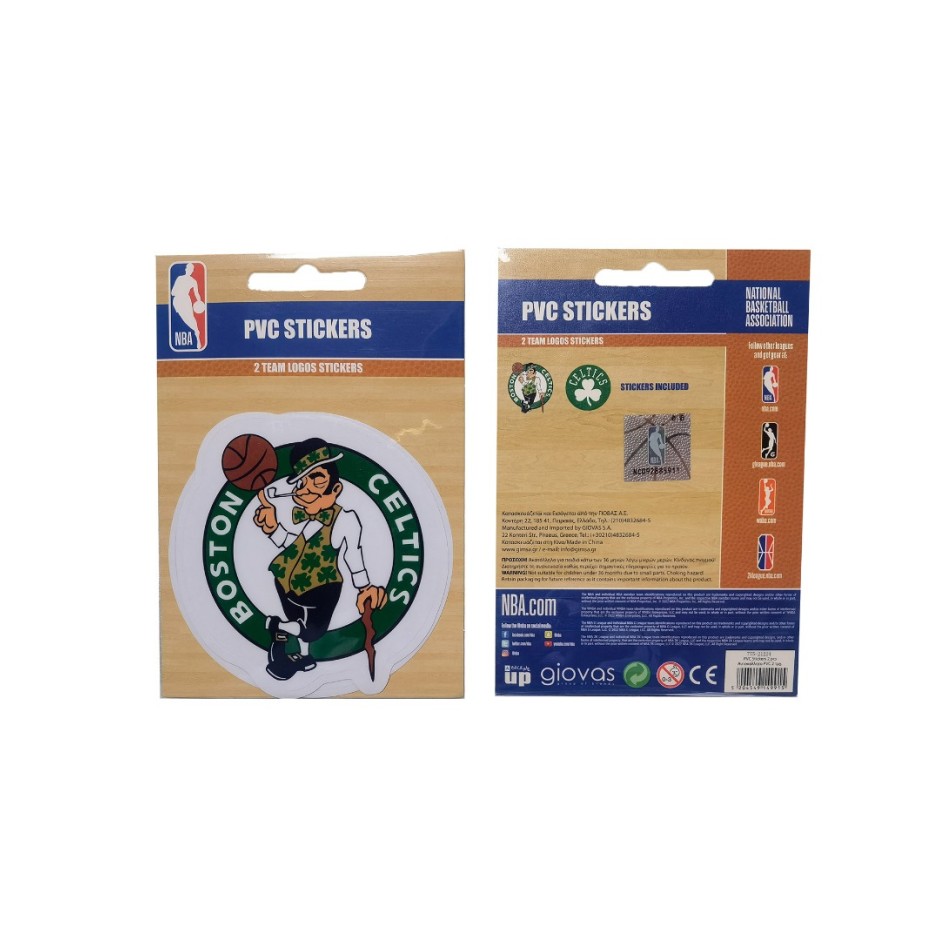 NBA PVC STICKERS 2 LOGOS TEAM 162PCS 775-21224-BOSTON CELTICS Πράσινο