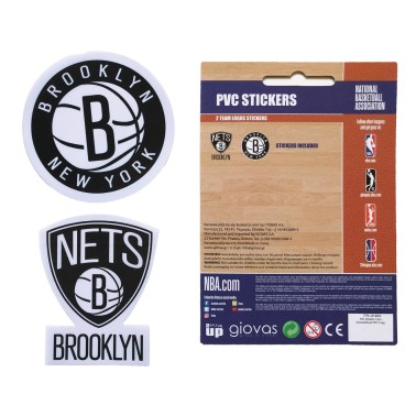 NBA PVC STICKERS 2 LOGOS TEAM 162PCS 775-21224-BROOKLYN NETS Μαύρο