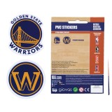 NBA PVC STICKERS 2 LOGOS TEAM 162PCS 775-21224-GOLDEN STATE WARRIOR Royal Blue Image 