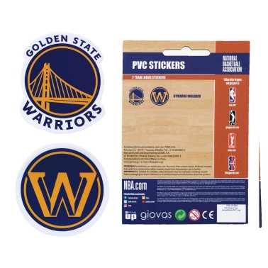 NBA PVC STICKERS 2 LOGOS TEAM 162PCS 775-21224-GOLDEN STATE WARRIOR Royal Blue