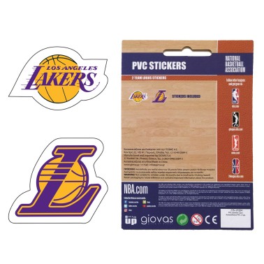 NBA PVC STICKERS 2 LOGOS TEAM 162PCS 775-21224-LOS ANGELES LAKERS Κίτρινο