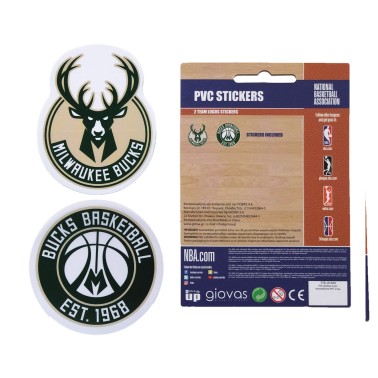 NBA PVC STICKERS 2 LOGOS TEAM 162PCS 775-21224-MILWAUKEE BUCKS Πράσινο