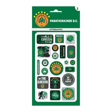 NAKAS GROUP STICKERS PUFFY - PANATHINAIKOS BASKETBALL 3 HP.ST.P.0130 One Color