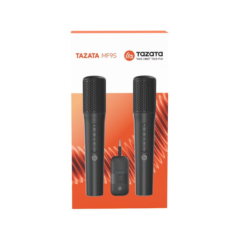 Ασύρματα Μικρόφωνα Μαύρα - TAZATA Wireless Microphones 2 Pack MF9